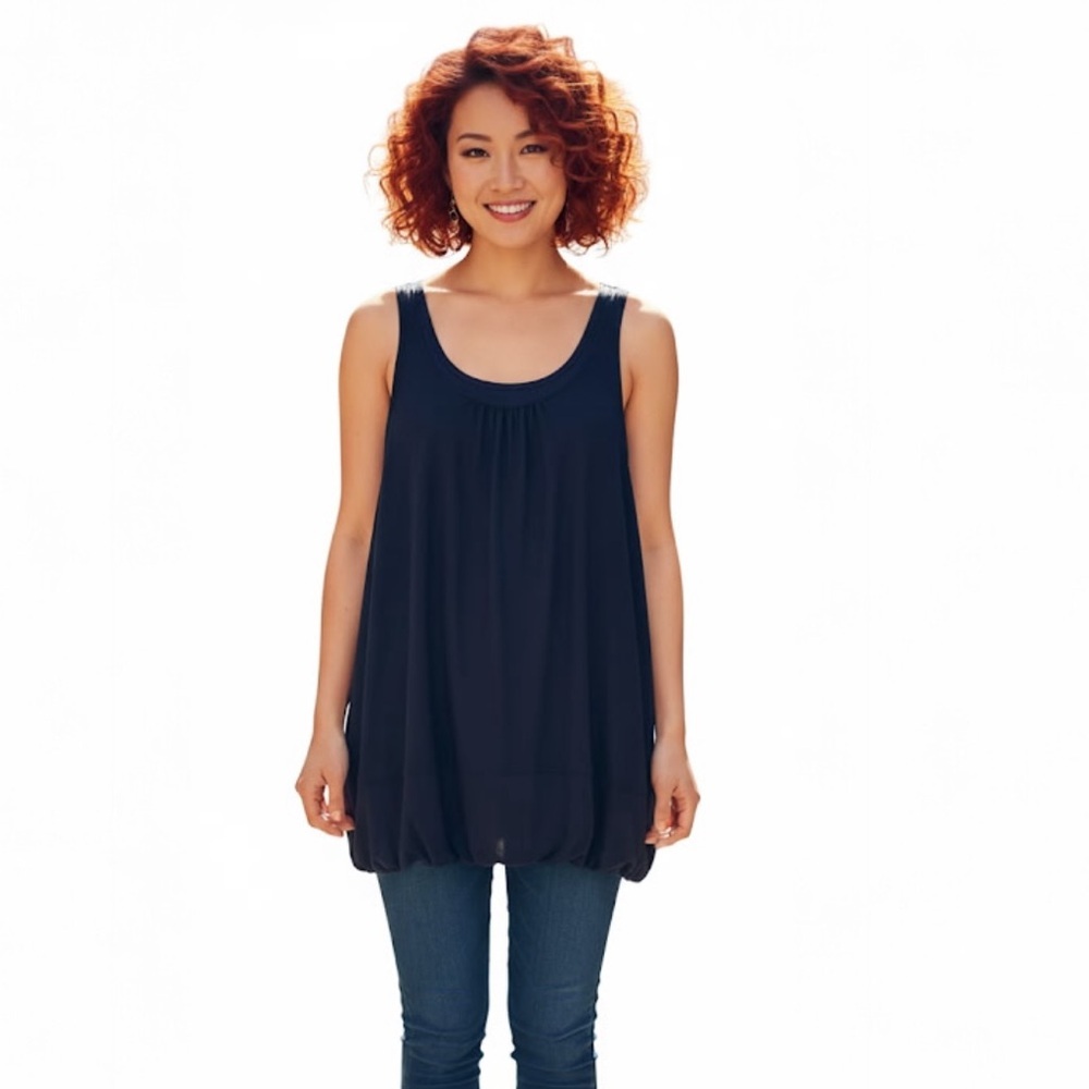 Marc Jacobs Silk Cotton Sleeveless Tunic Top Layer Flowy Minimalist Flowy Tank L